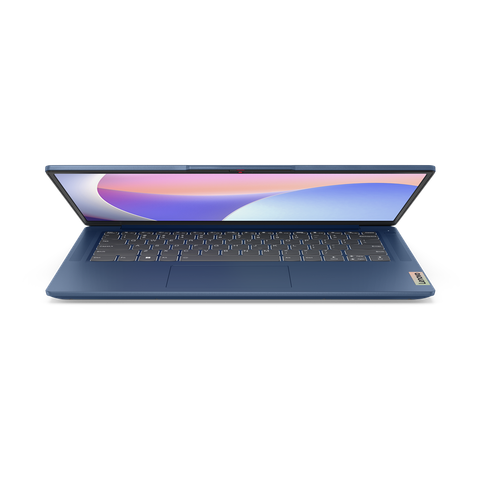 Front view of the Lenovo IdeaPad Slim 3i with the lid open at 45 degrees