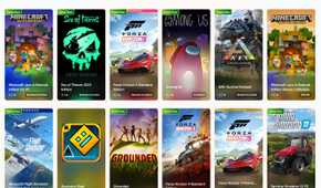 Screenshot of Microsoft Store game and movie cards