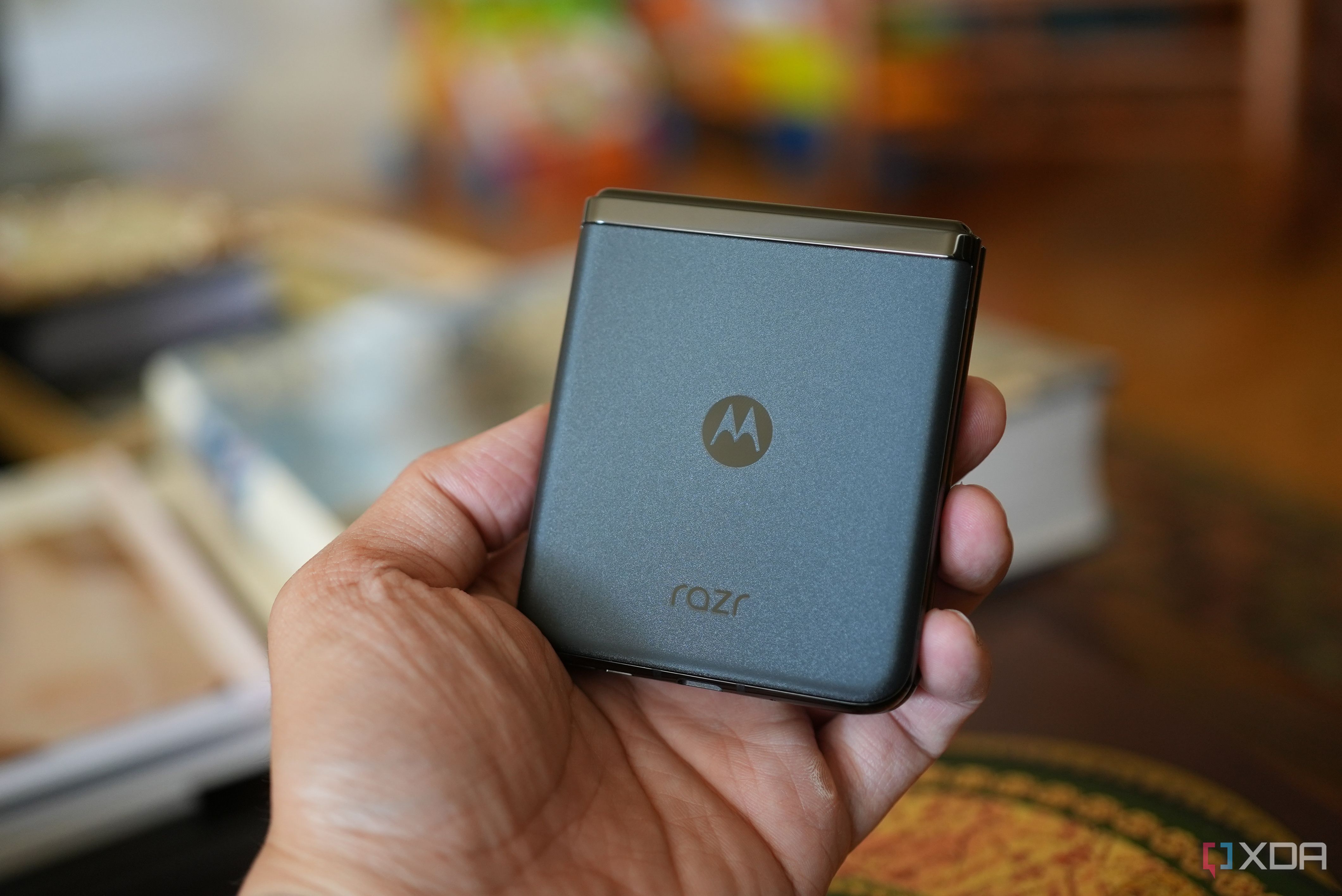 The Motorola Razr+'s back