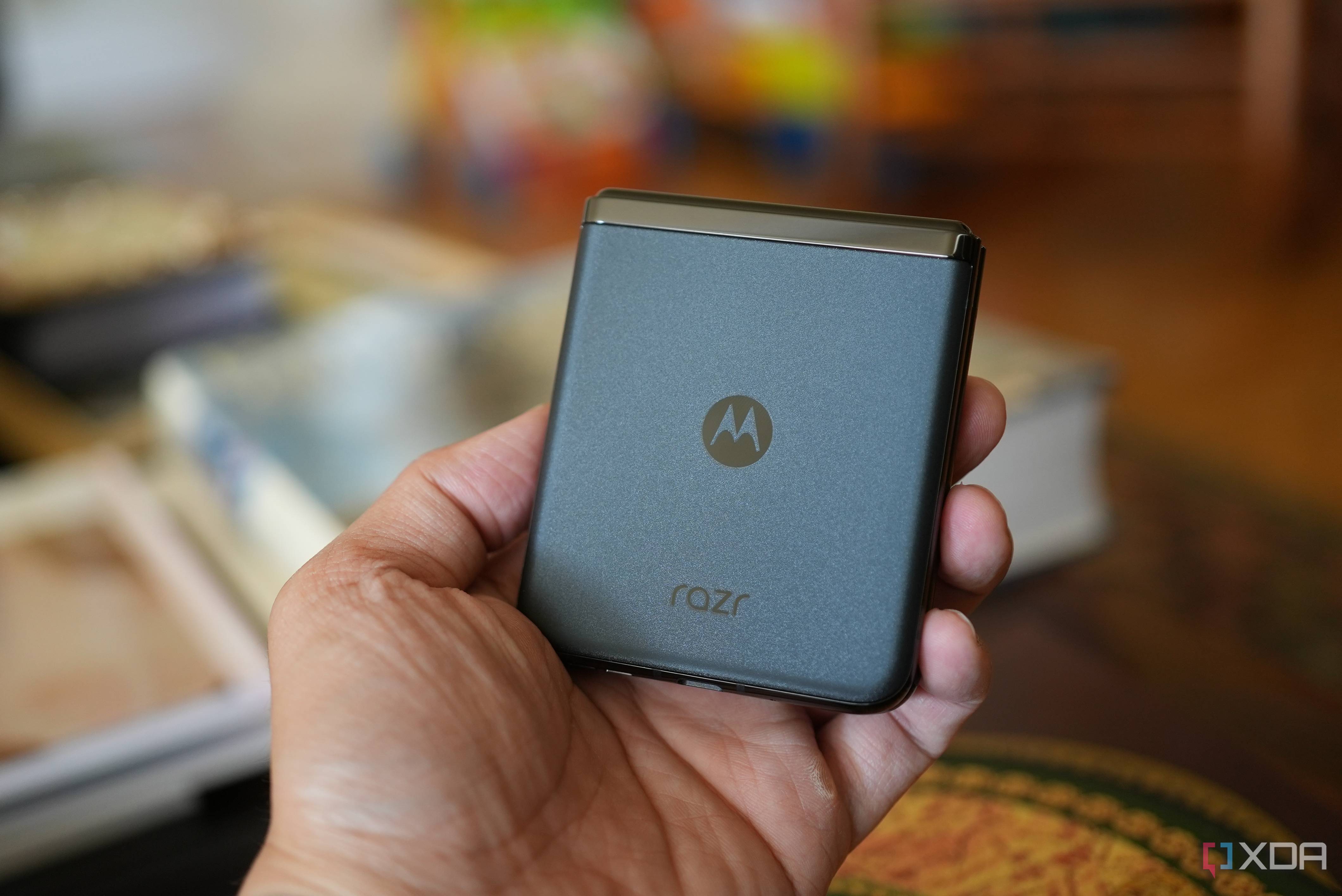The Motorola Razr+'s back