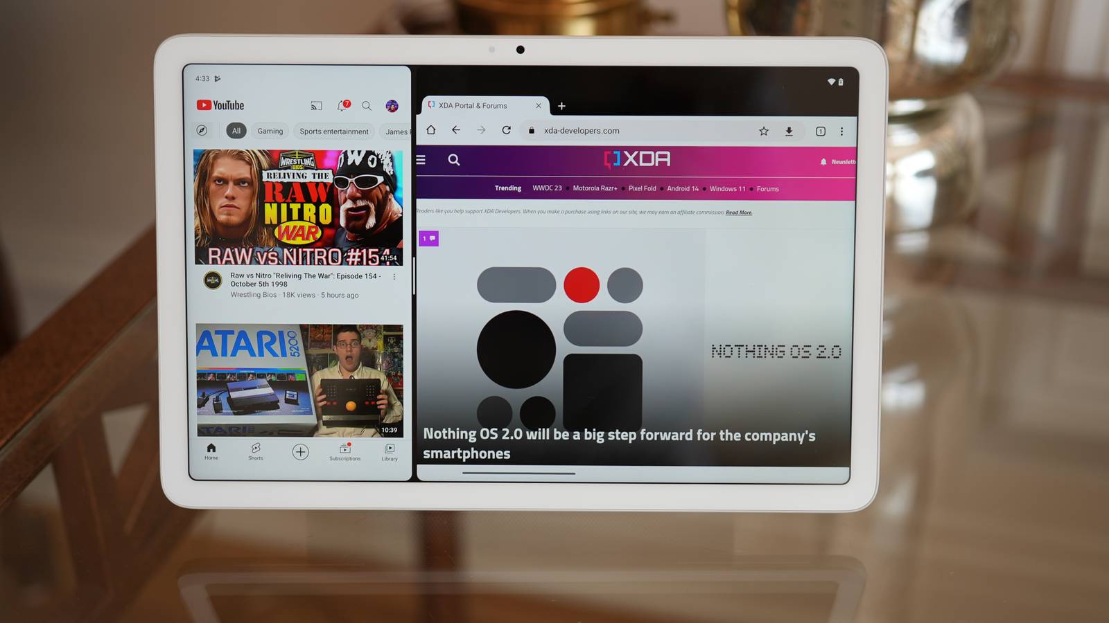 Pixel Tablet in split-screen mode