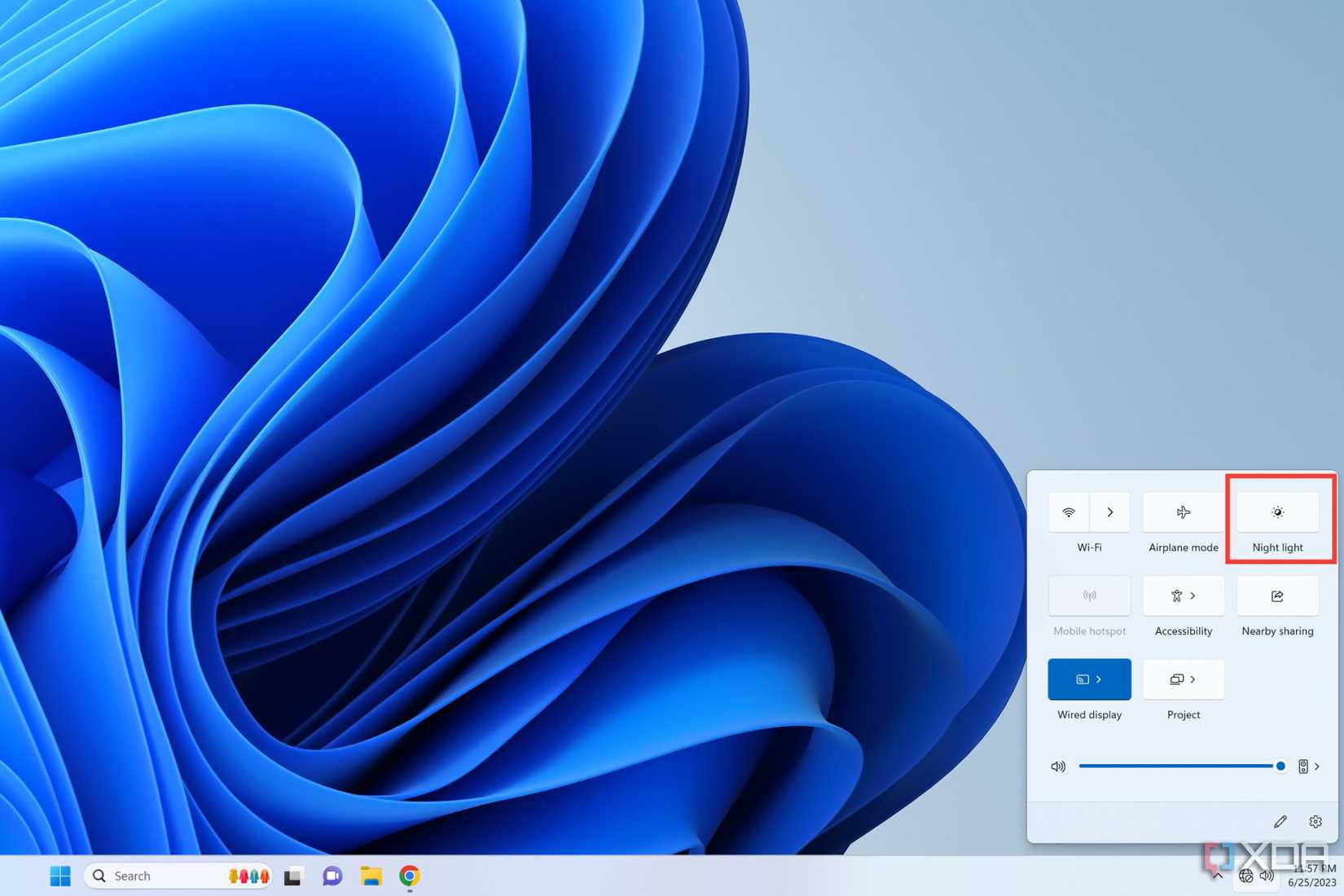 Open quick settings