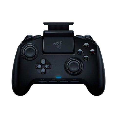 A render of the Razer Raiju Mobile controller in black color.