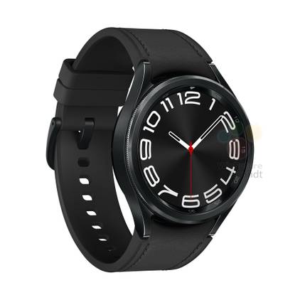 Black Galaxy Watch 6 Classic on white background.