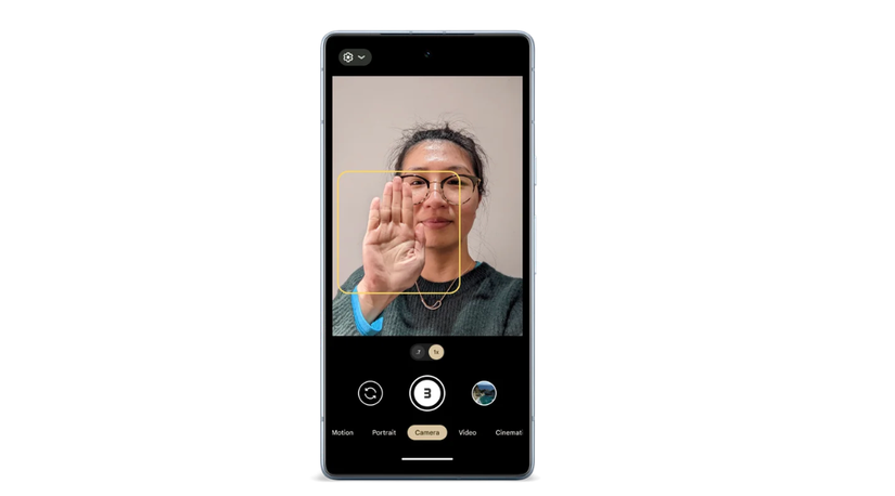 Hand gesture with photos on Pixel phone