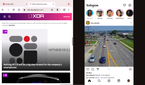 Instagram running in split-screen mode.
