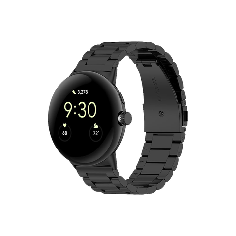 TenCloud Stainless Steel Bracelet for Pixel Watch on transparent background.