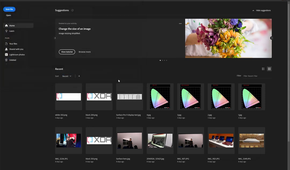 Photoshop on ARM main menu interface