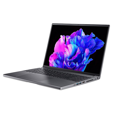 ANgled front view of the Acer Swift X 16 facing left