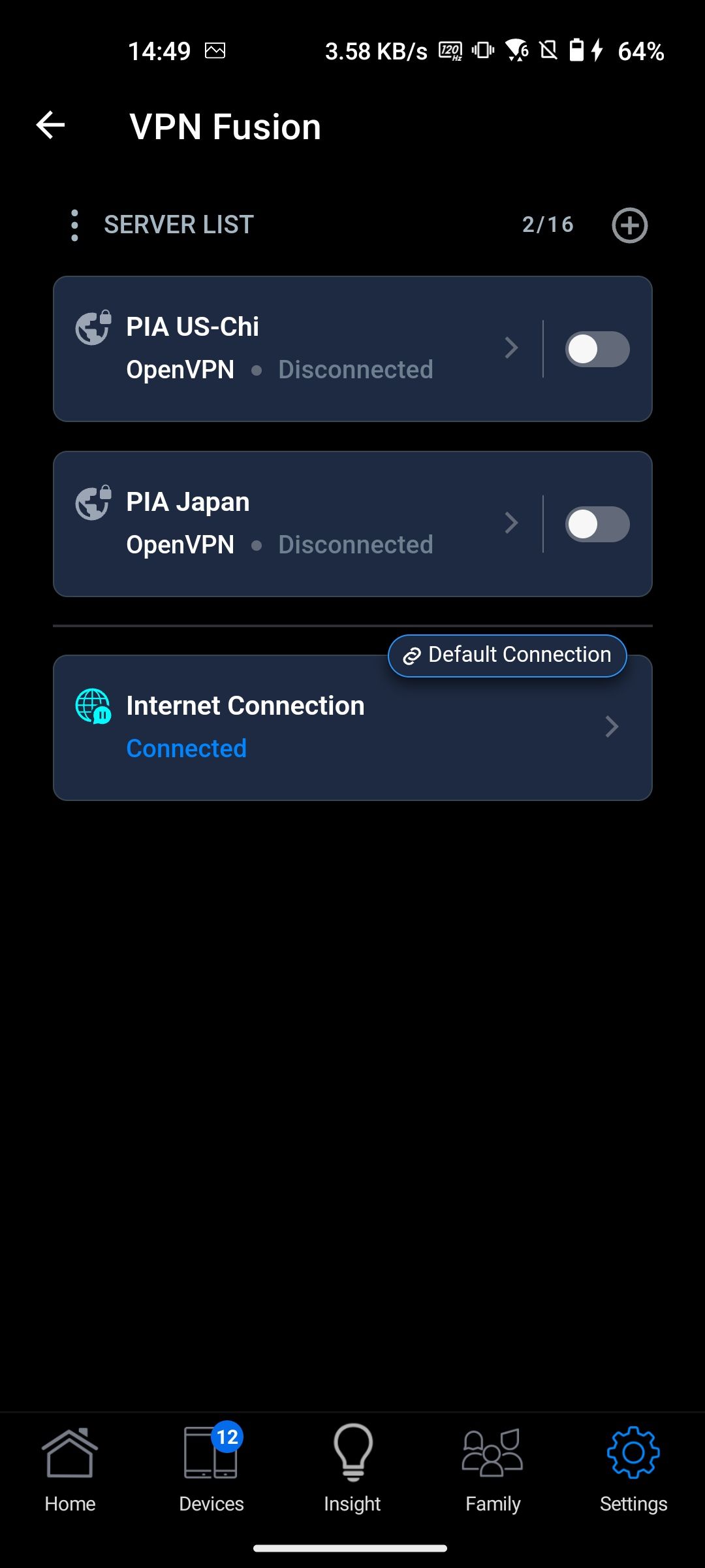 Using VPN Fusion in the Asus app