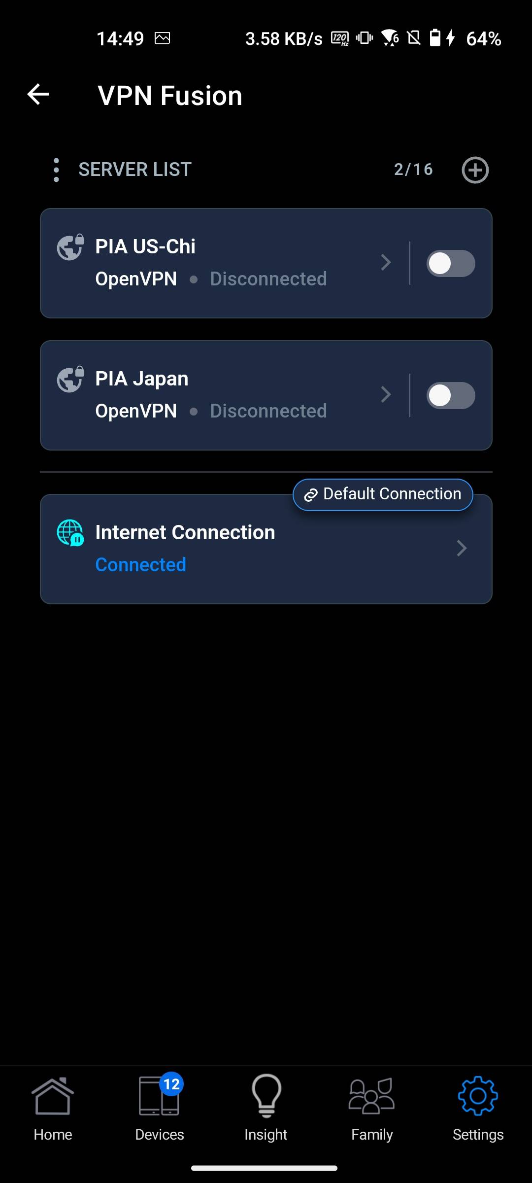 Using VPN Fusion in the Asus app