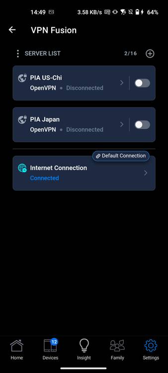 Using VPN Fusion in the Asus app