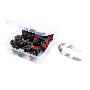 A collection of Cherry MX switches for a mechanical keyboard