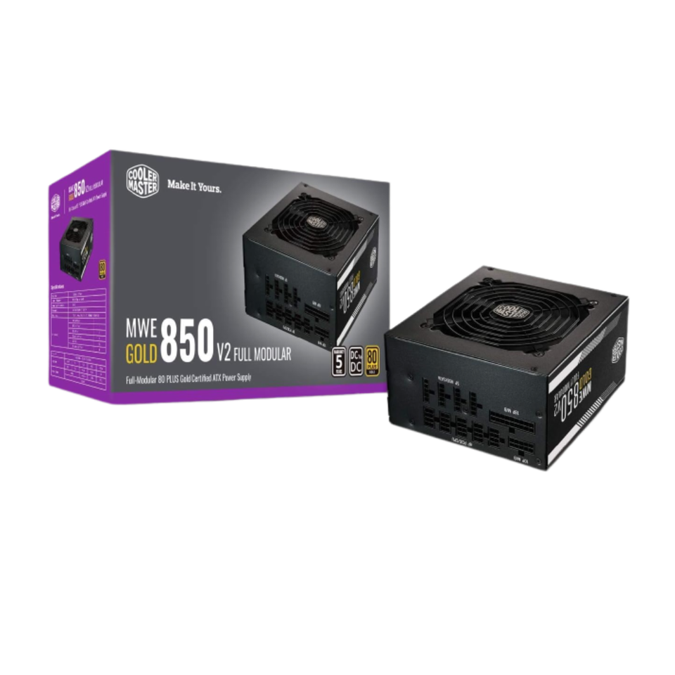 cooler master mwe gold 850 v2 power supply and packaging