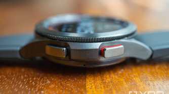 Side view of a Samsung Galaxy Watch 4 Classic