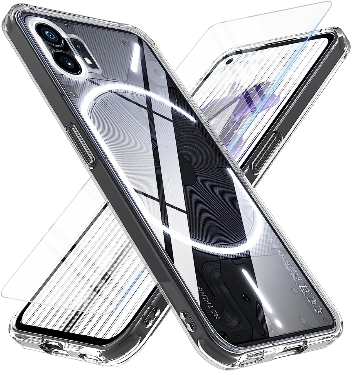 X-FOUR Nothing Phone 1 Case, Silicone Shock Absorption TPU Bumper