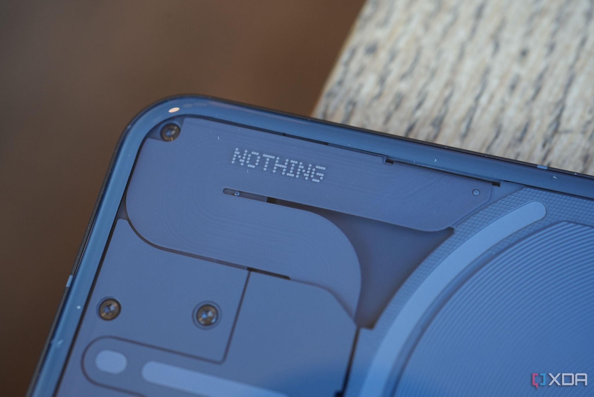 Nothing Phone 2 transparent back close up shot