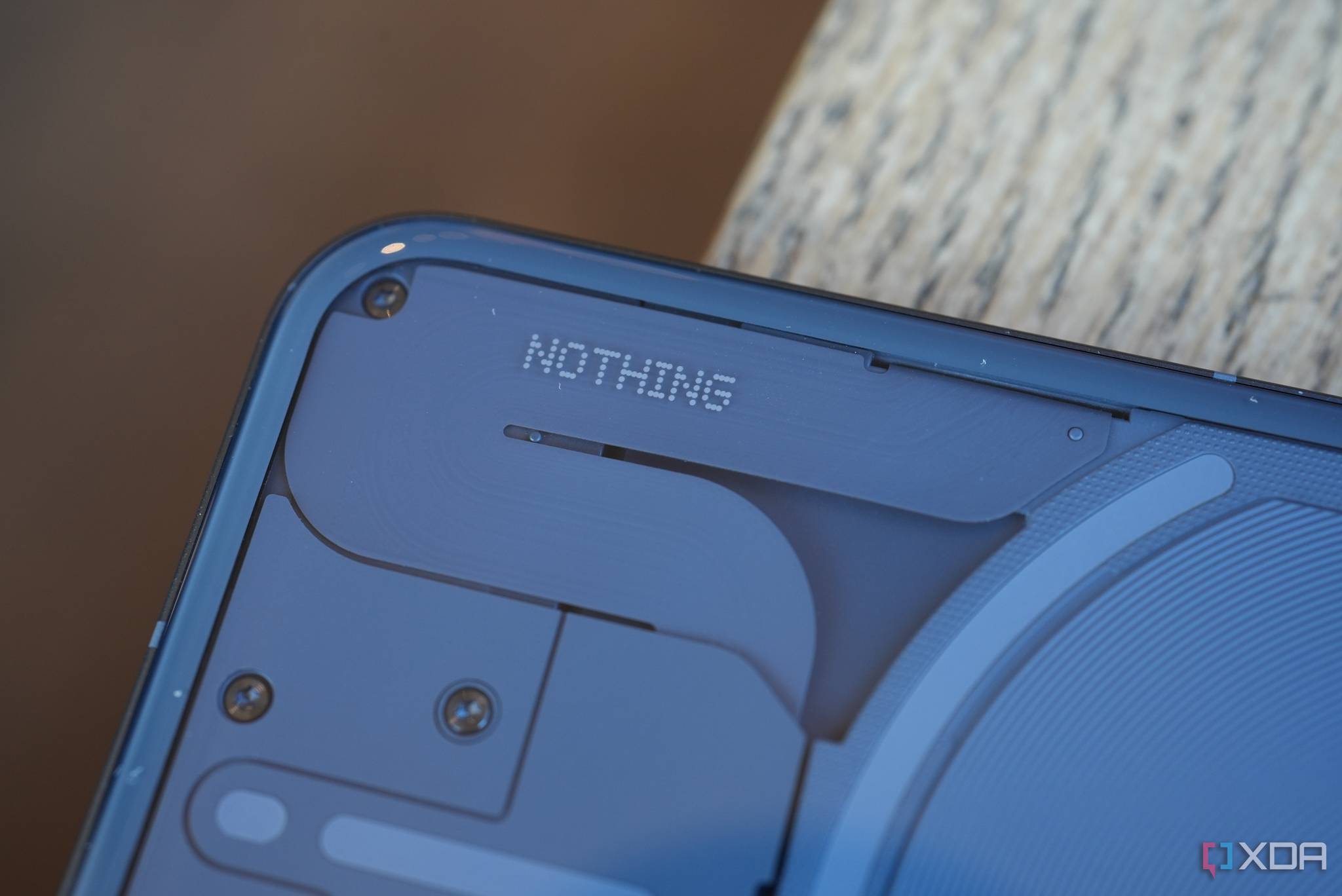 Nothing Phone 2 transparent back close up shot