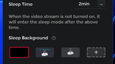 Screenshot of the Obsbot WebCam software showing settings related to sleep and gesture controls