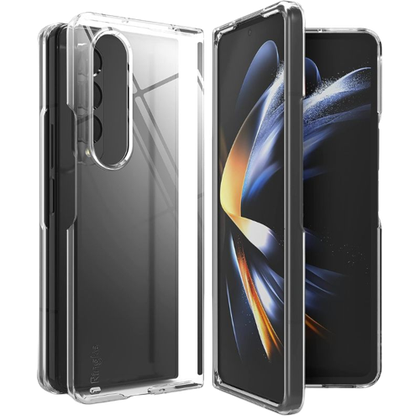 A render showing the Ringke Slim transparent case for Galaxy Z Fold 4.
