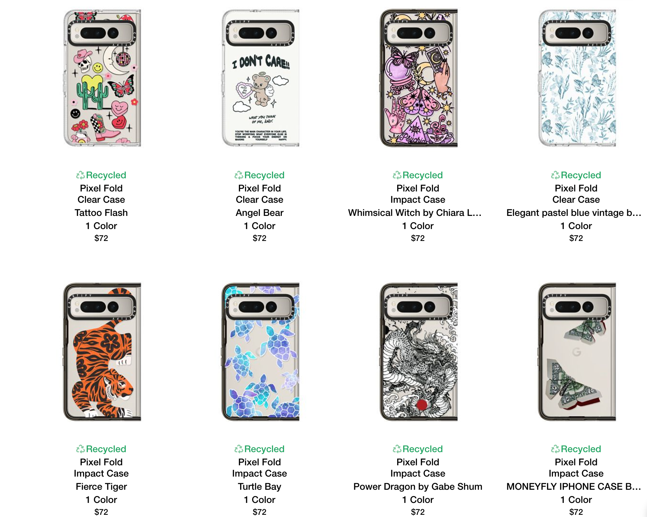 Casetify's selection of artwork