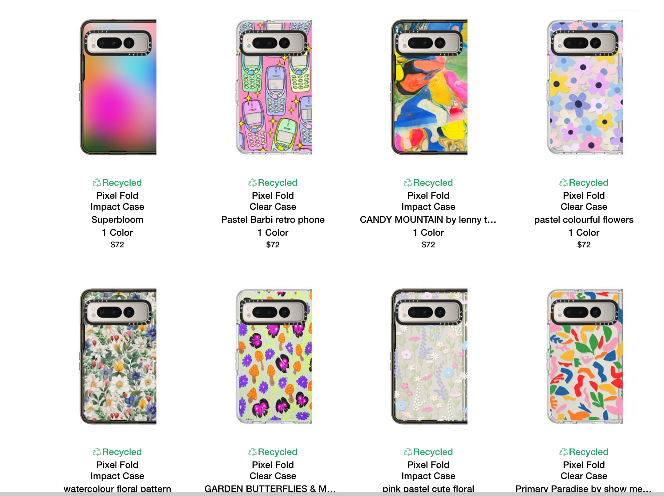 Casetify's selection of artwork