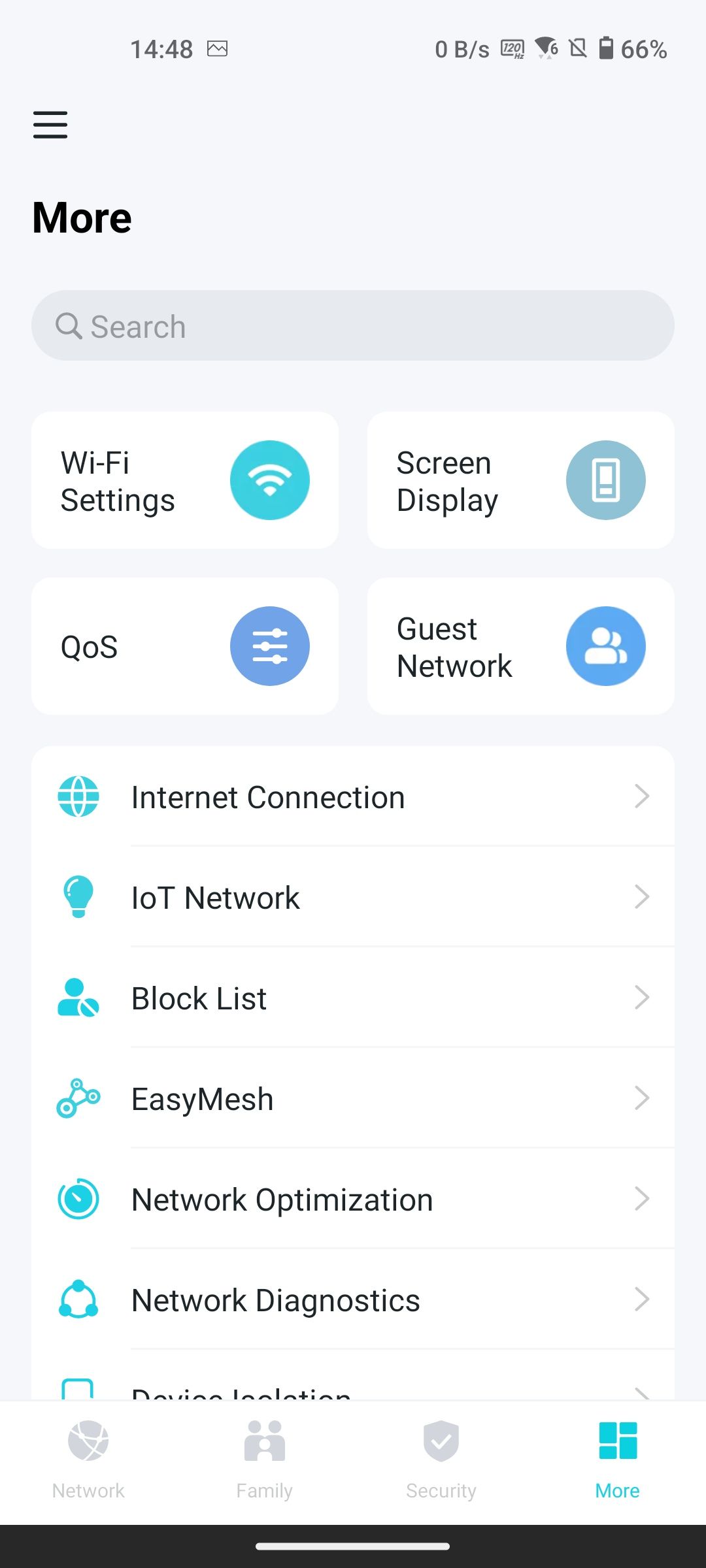 TP-Link Archer BE800 Tether app settings