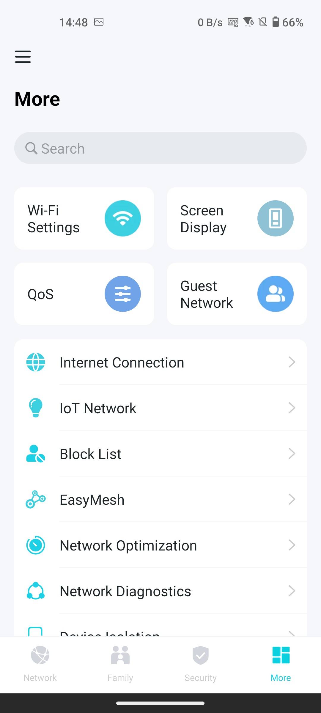 TP-Link Archer BE800 Tether app settings
