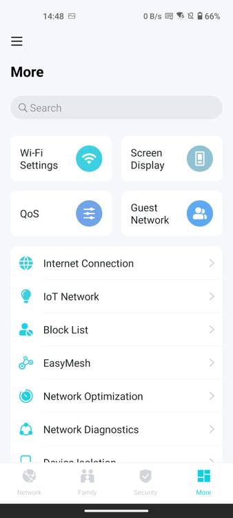 TP-Link Archer BE800 Tether app settings