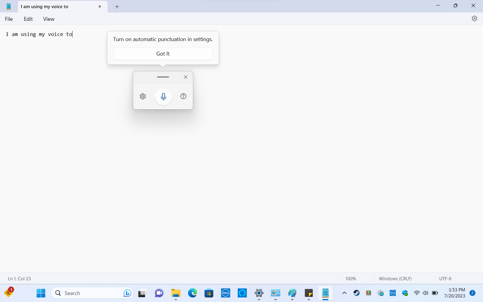 Voice Typing in Windows 11