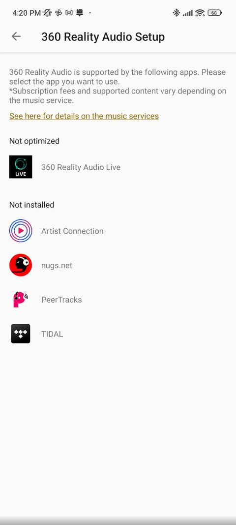Sony's Headphones app screenshot showing apps you need to download.