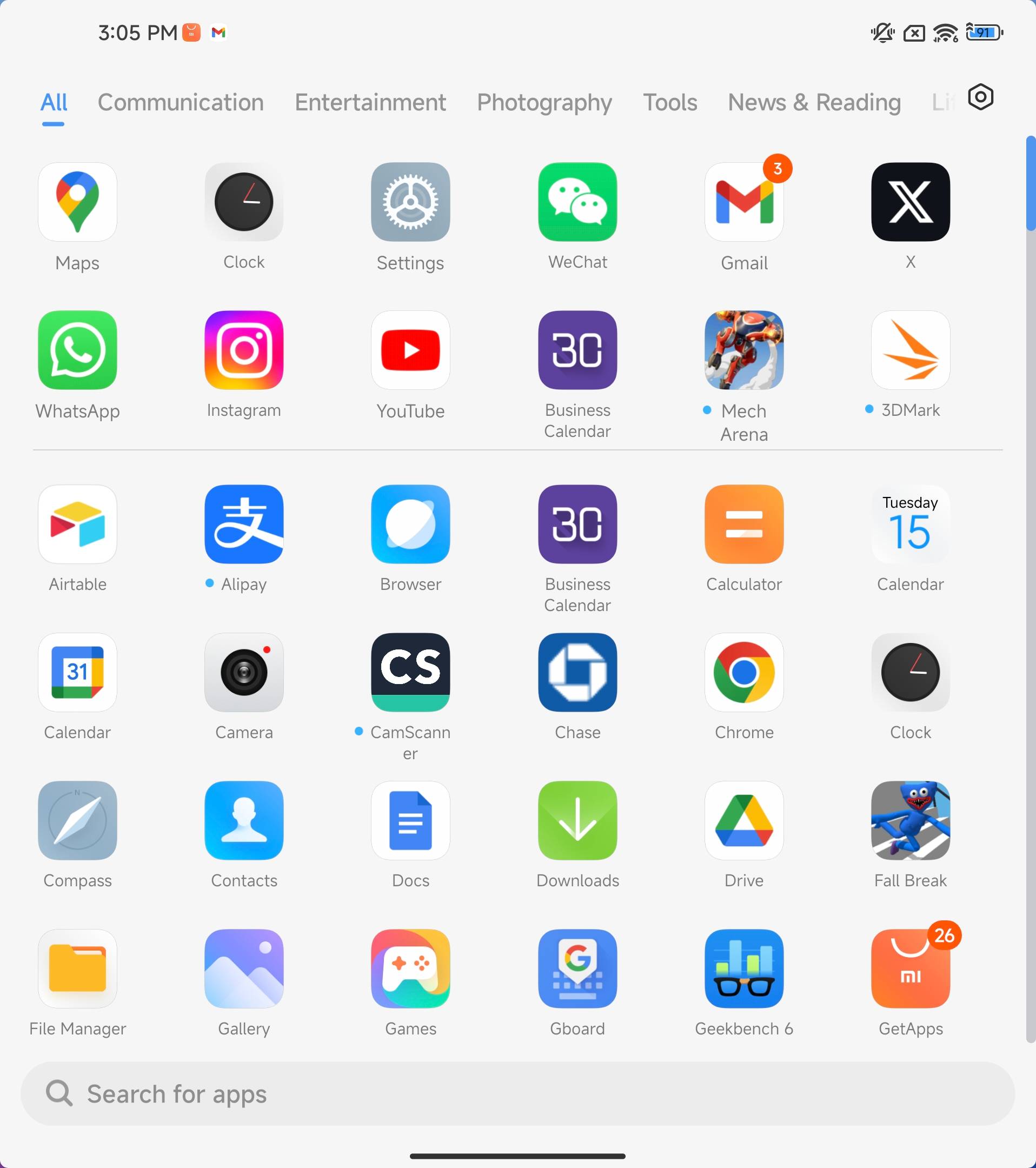 A screenshot of MIUI Fold software