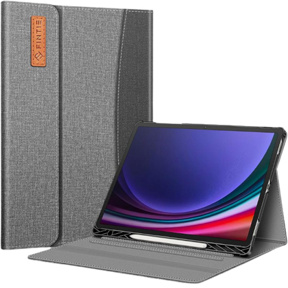 A render of the fintie folio case installed on a Galaxy Tab S9 Plus.