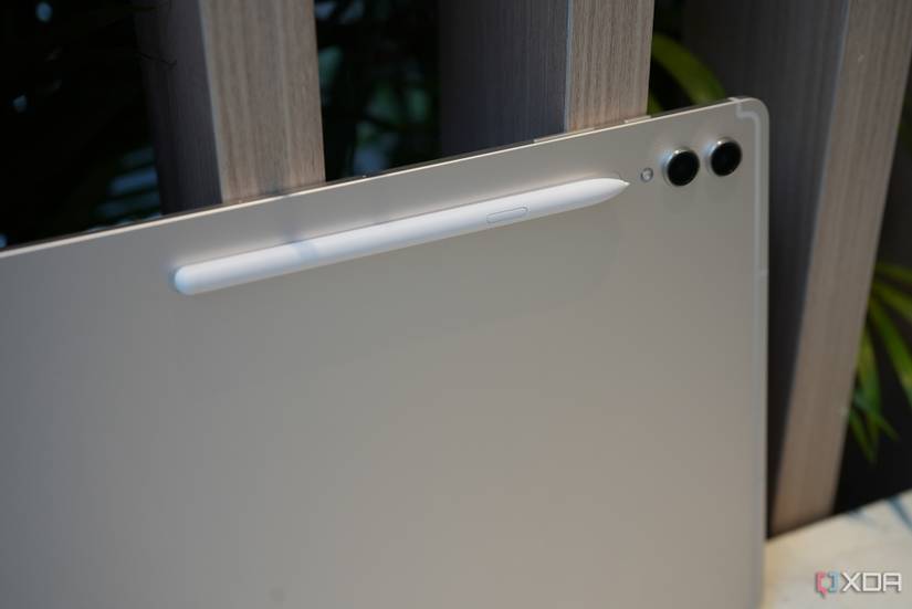 The S Pen is meant to be housed in the back of the tablet like this