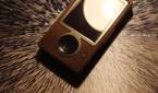 Close up of Microsoft Zune brown color on a textured surface