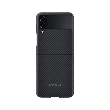 Samsung Aramid Protective Cover for Galaxy Z Flip 3 on transparent background.
