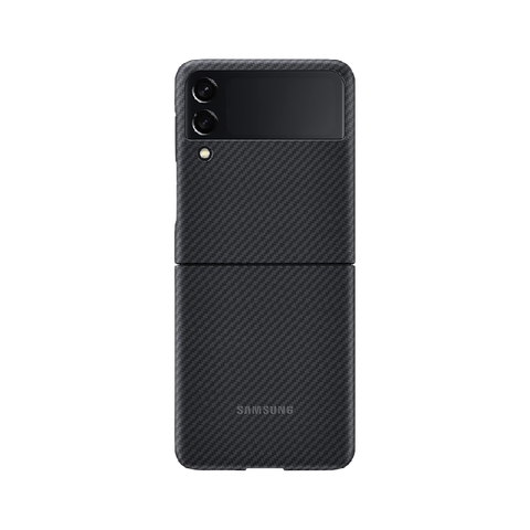 Samsung Aramid Protective Cover for Galaxy Z Flip 3 on transparent background.