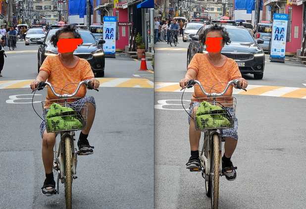 A collage of two photos taken by Fold 5 and Pixel Fold