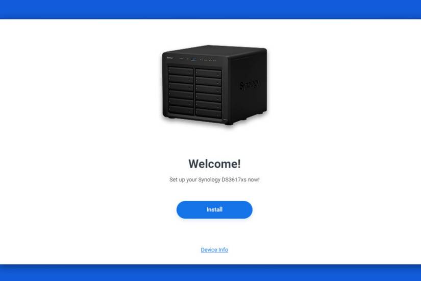A screenshot depicting the installation process for DSM OS for a Synology DS3617xs