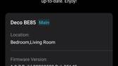 Deco app firmware update screen