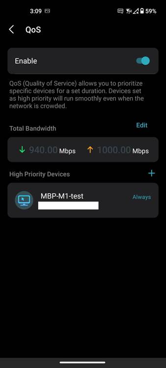 Deco app QoS settings
