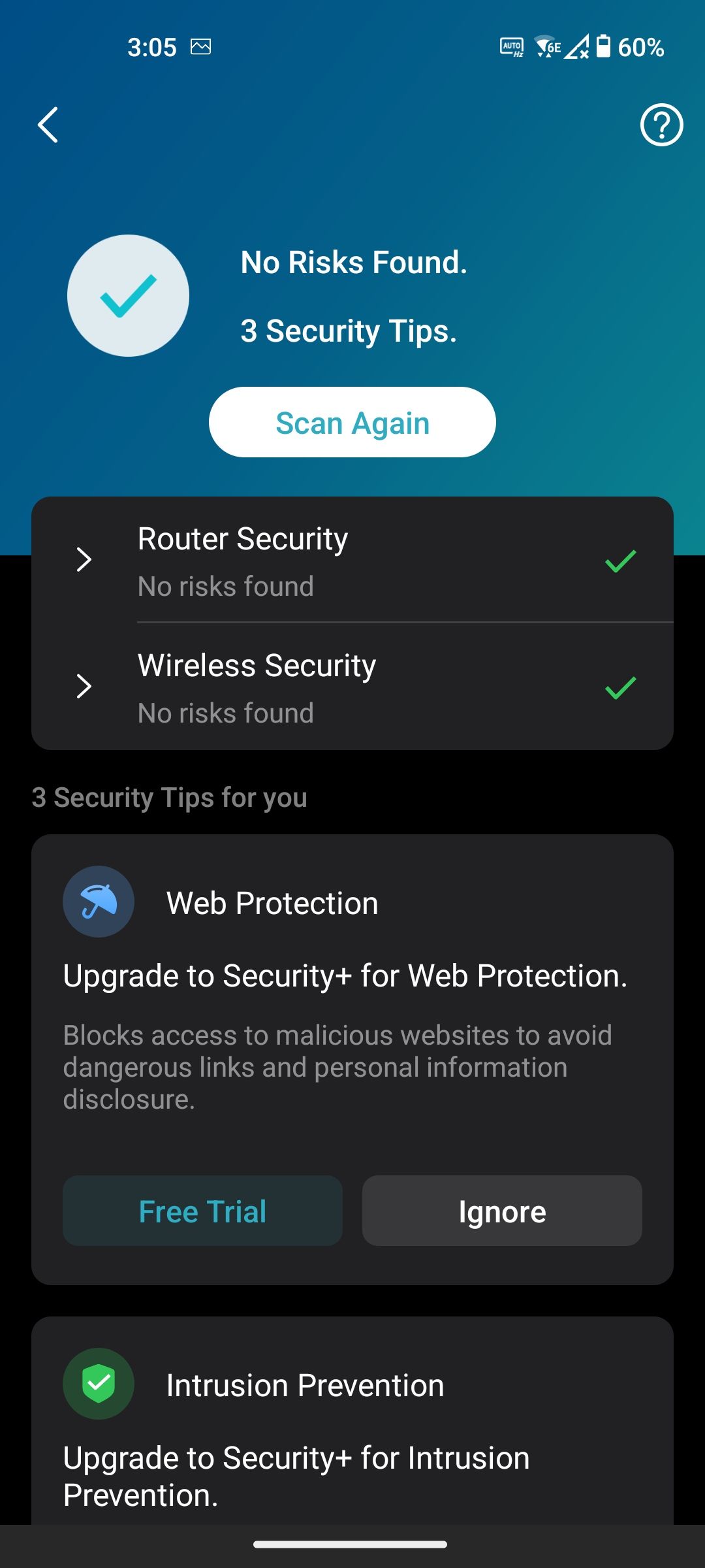 Deco app security tab