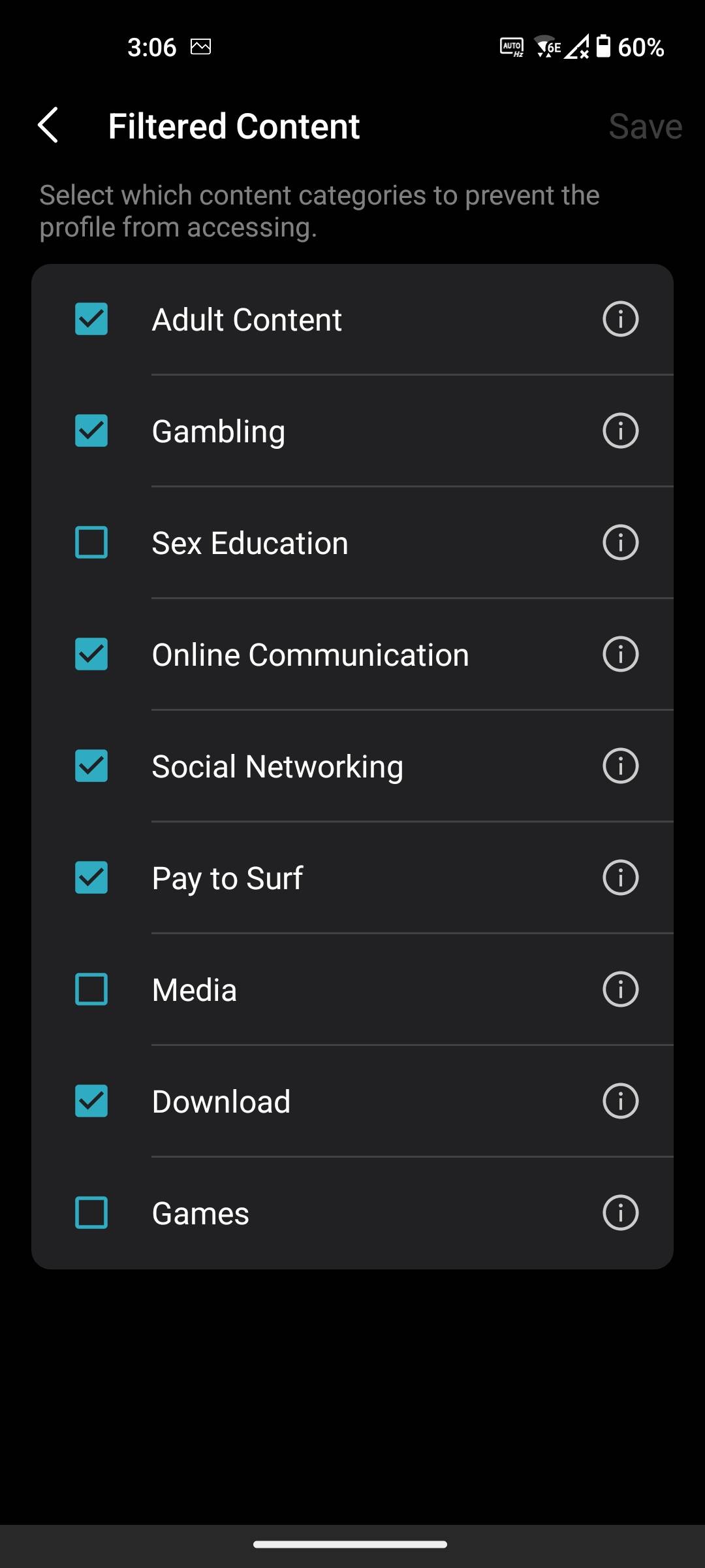 Deco app parental controls filter options