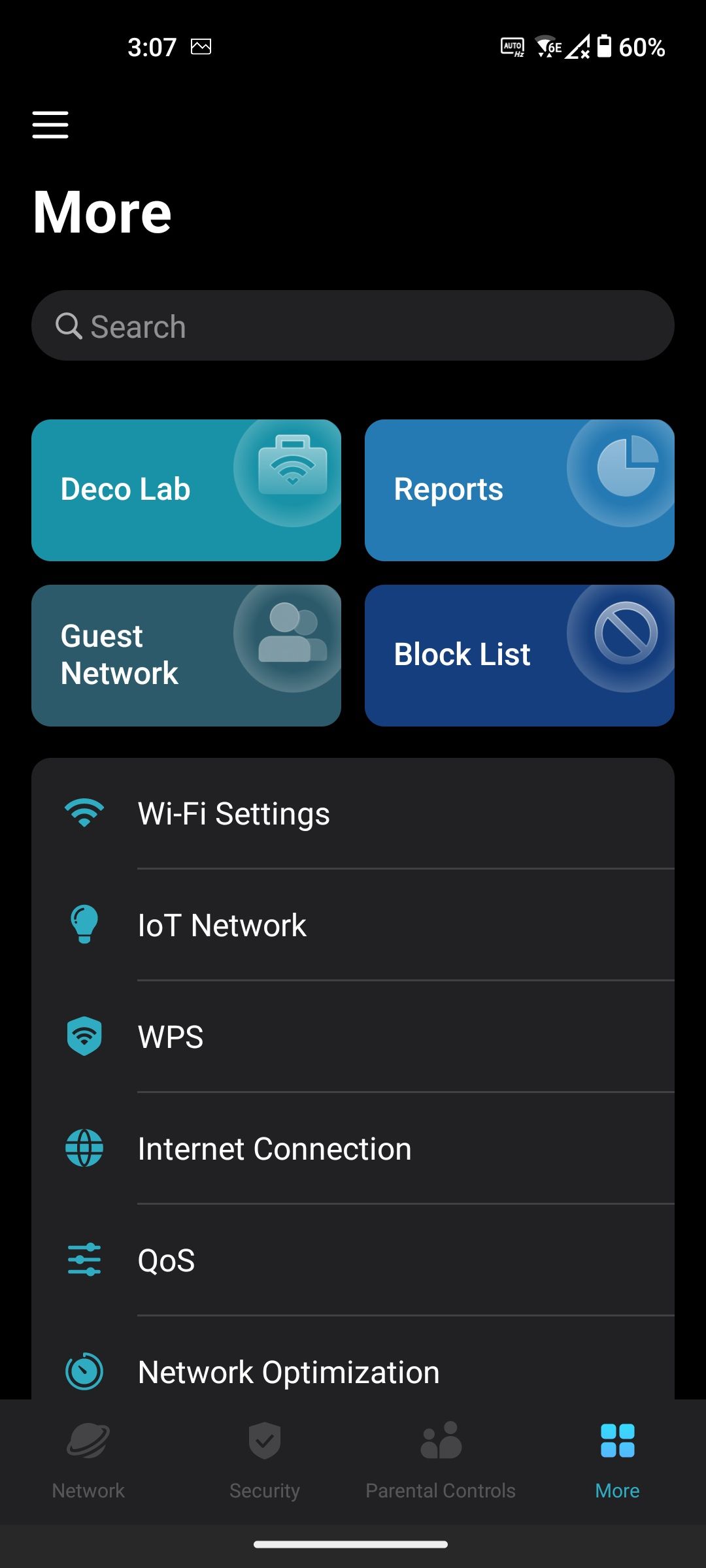 More settings in the Deco app