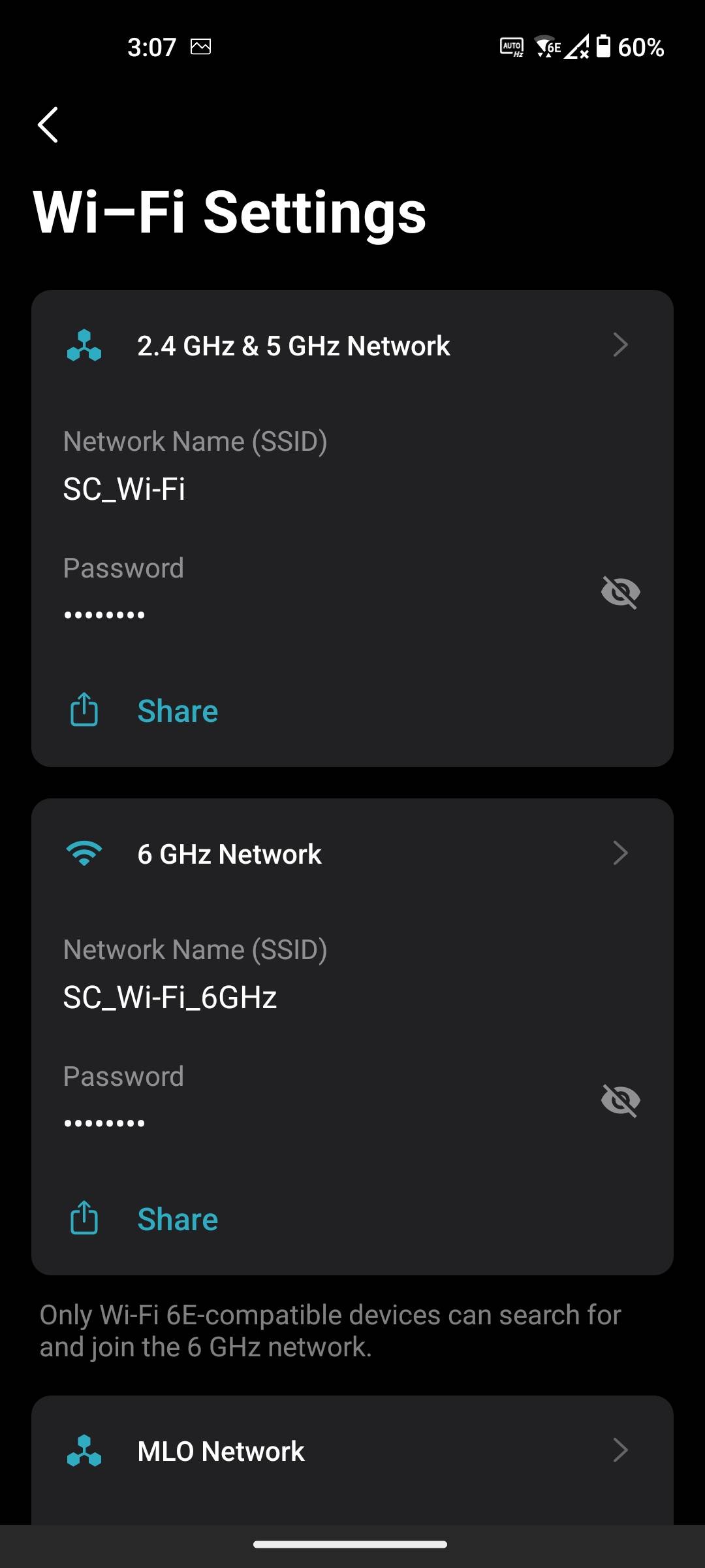 Deco app wireless settings