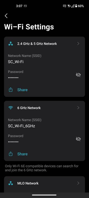 Deco app wireless settings