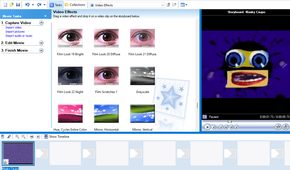 A screenshot of Windows Movie Maker
