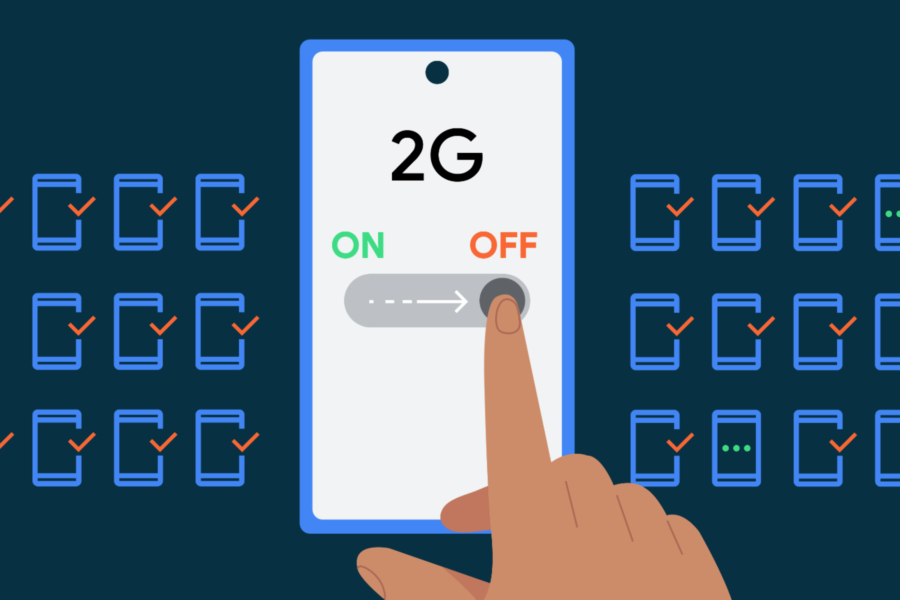 2G logo on screen being turned into the off position