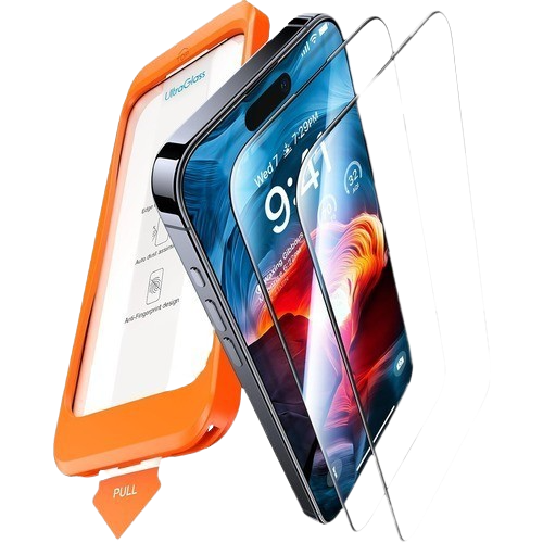  amFilm OneTouch 2+2 Pack Compatible with iPhone 15 Pro Screen  Protector 6.1 Tempered Glass with Camera Lens Protector Accessories,  Premium Easiest Installation Kit 9H HD, Case Friendly : Cell Phones &  Accessories