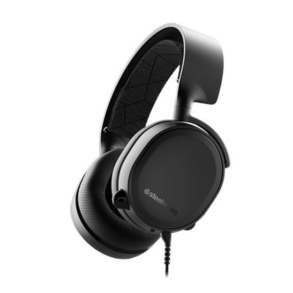 A render of the SteelSeries Arctis 3 headset viewed from the side on a transparent background.